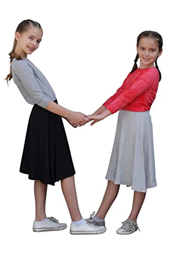 Kosher Casual Modest Kids Big Girl's Knee Length Full A-Line Skater Skirt Large Black #TOP3