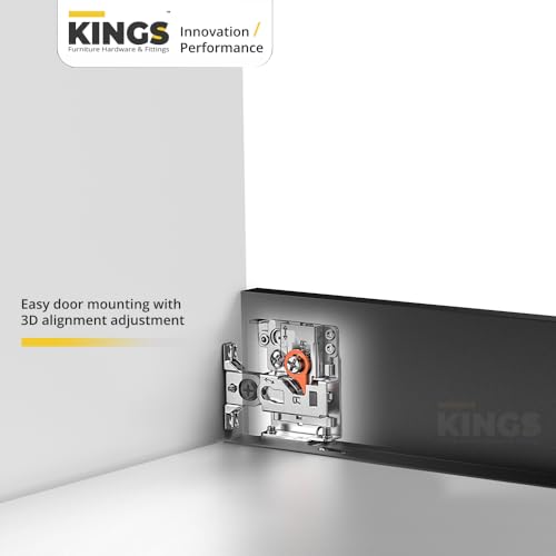 Image of Kings Soft Close Tandem Box Drawer System for Modular Kitchen | Load Capacity Upto 45 Kg | Galvanised Steel, Full Extension Slides- 500mm Length x 116mm Height (6 Inch), Iron Grey- 5 Year Warranty