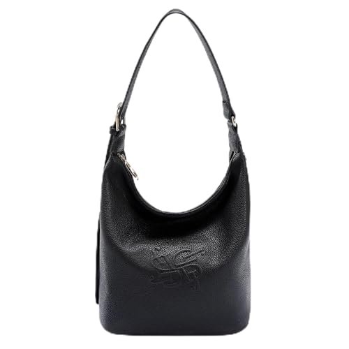 David Jones - Mujer Bolso Hombro - Piel Sintética PU Suave Señora Hobo Bolso - Elegante Bolso tote - Práctico Mediano Bolsa - Trabajo Viaje Moda Clásico Moda Casual Chic Urbano Tendencia - Negro