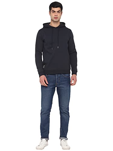 Image of Deniklo Men Polyester Fleece Printed Sweatshirt with Hoodie