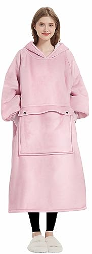 Image of KFUBUO Wearable Blanket Hoodie for Adults Sherpa All Patterns Oversized Sweatshirt Blanket with Pocket