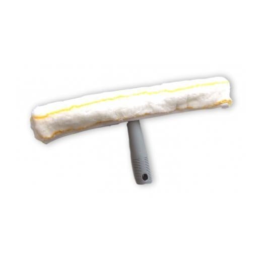 Clim Profesional. Mojador de cristales de microfibra con mango plástico en forma de T de 35 cms. Herramienta para limpieza de cristales de forma fácil y cómoda