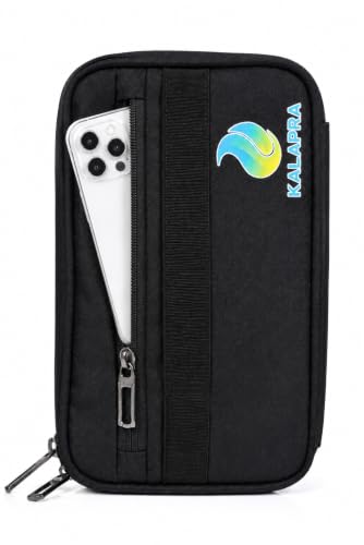 Image of Travel Passport Holder Organizer for Family, RFID Blocking Passport Wallet with Zipper, Waterproof Travel Document Organizer, Holds Up to 4 Passports, Card & Ticket Holder, Black