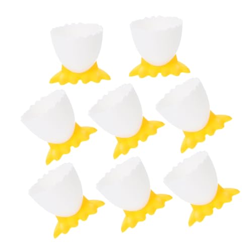 COLLBATH 8pcs Children's Tableware Poached Egg Cups Egg Cup Tray Soft Boiled Egg Holder Egg Storage Cup Stand Breakfast Egg Cups Holder Egg Stand Cup Cute Egg Cup Funny Egg Cup Pp Yellow