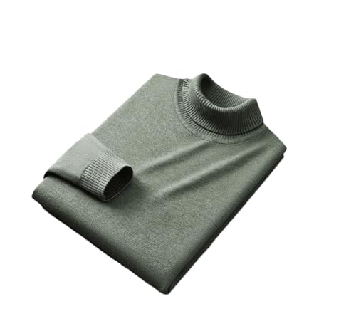 Men's Casual High Neck Simple Long Sleeve Loose Knitted Sweater