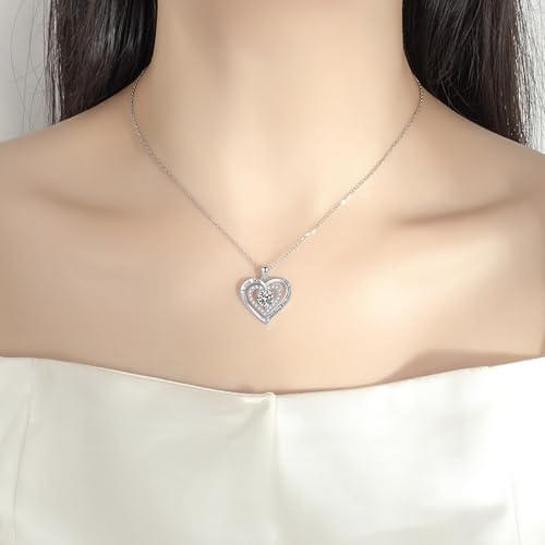 Always-and-Forever-I-Love-You-Double-Heart-Necklace-for-Women-Silver-Plated-with-Cubic-Zirconia-12-Birthstone-Colors-Romantic-Jewelry-Gift-for-Wife-Mom-Girlfriend-or-Daughter-Perfect-for-Anniversary-B