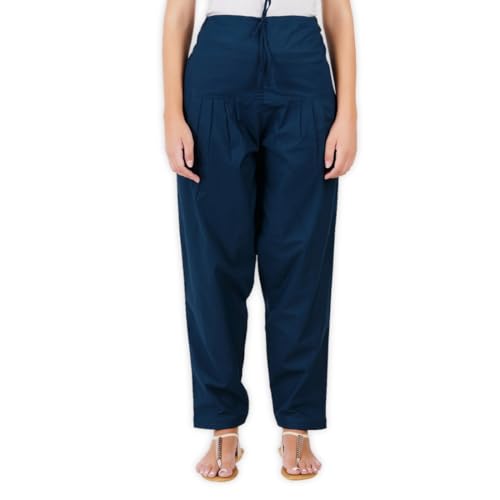 Image of Happy Bunny Salwar Pant - Modern Style Pure Cotton for Women - Ethnic Semi Patiala Trouser - Office,Home - All Day Comfort Wear with Drawstring