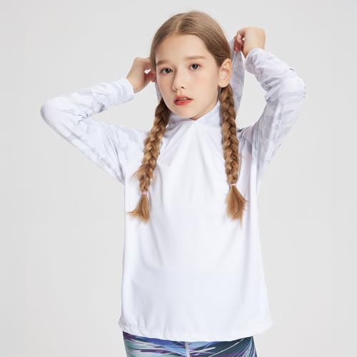 Hotfiary Boys Girls Swim Rash Guard Long Sleeve Swim Shirt Hoodie UPF 50+ Sun Protection Swimming Tee Tops for 3-13 Years4