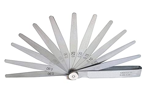 Feeler Gauges Stainless Steel Set of 13 Metric Gap Feeler Gauges Measuring Tool From 0.05-1.00mm