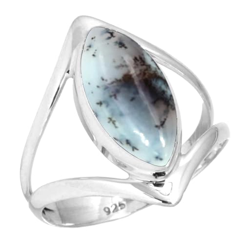 Natural Gemstone Ring For Women Garnet, Tiger Eye, Amber, Lapis Marquise Boho Genuine 925 Sterling Silver Handmade Jewelry