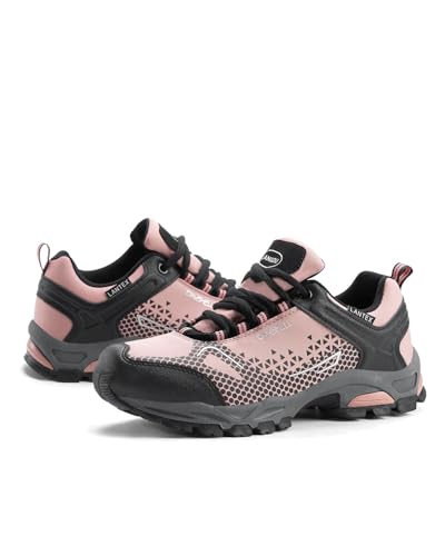LANGDU Wanderschuhe Herren Damen Wasserdicht Wanderschuhe Leicht Trekkingschuhe Wanderstiefel Atmungsaktiv Outdoorschuhe 38-46EU (Rosa,39EU)