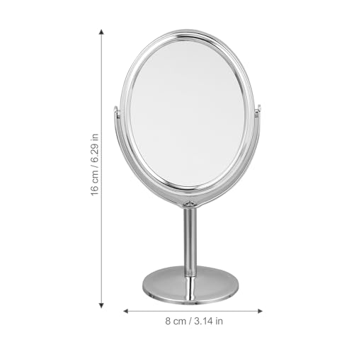 Espejo maquillaje de mesa doble cara Alipis plateado miniatura 2