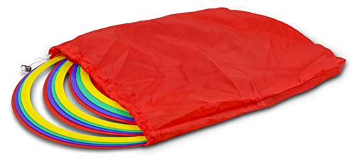 HAEST - Gymnastikringe Set, 12 Stück, Ø 45 cm, Koordinationsringe für Kinder & Erwachsene, Trainingsringe für Fußball, Leichtathletik, Turnen & Gymnastik inkl. Tragebeutel, Mehrfarbig