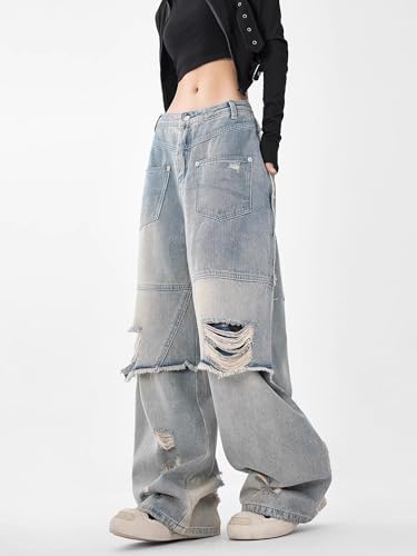 Men's Pants Workwear Retro Denim Wide Leg Loose Fit High Street Spring Casual Trouser for Men3