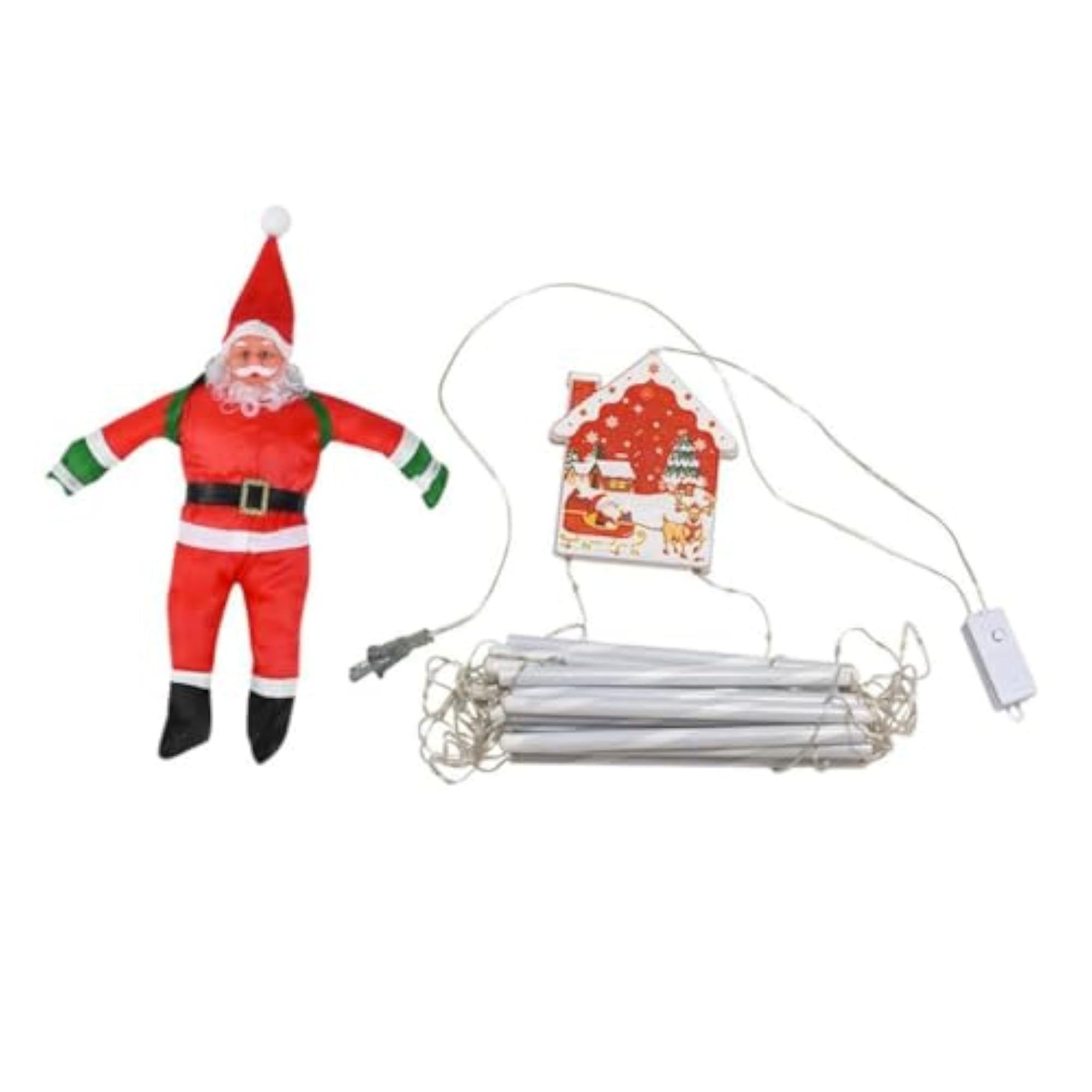 Christmas Lights Ladder Shape Decor for Backyard