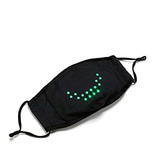 Voice activated led face mask cool light up smart masks funny for…