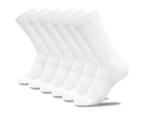 YANES Premium Athletic Unisex Crew Socks for Running, Gym, and Sports, Breathable, Moisture-Wicking Socks for Men and Women