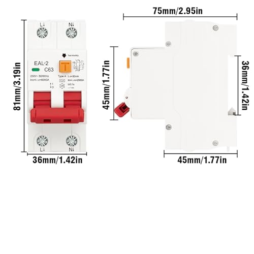 Interruptor diferencial 4P 40A tipo A para cuadro eléctrico trifásico de 400V 2