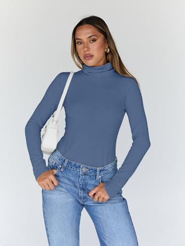 Image of Trendy Queen Women's Turtleneck Long Sleeve Shirts Basic Underwear Tops Winter Clothes 2026