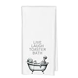 Qabliqo Gothic Skeleton Bathroom Decor Hand Towels, Goth Gifts for Women, Funny Gothic Skeleton in Bathtub Decorative Hand Towels for Halloween Bathroom Washroom Toilet Spa, 16x24 Inch