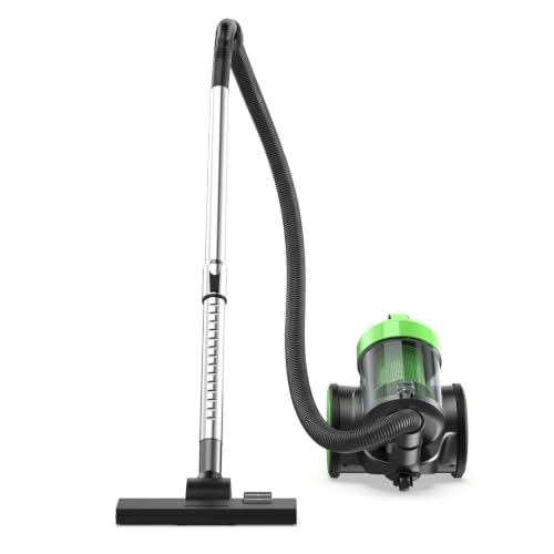 Image of NEWBULIG Canister Vacuum Cleaners for Home, Bagless Vacuum Cleaner, Green | 850W 16Kpa Suction, 12.14 ft Retractable Cord, Washable HEPA, 1.8L Large Dust Cup for Hard Floor & Carpet