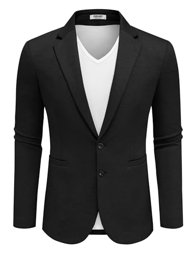 Image of COOFANDY Men's Casual Knit Blazer Two Button Lightweight Sport Coats Suit Jacket