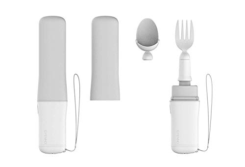 GYENNO Parkinson Spoon and Fork Functional Product for all kinds of meal 360 degree stabilization solution, offsetting 85% unwanted tremor (grey-white)
