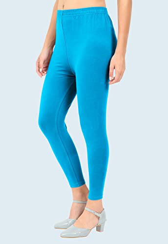 Image of POPOLO Women's Super Soft Ankle Length Cotton Lycra Solid Stretchable Legging