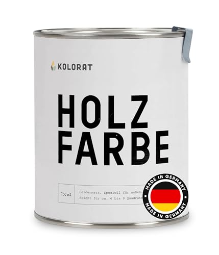 Kolorat® Holzfarbe, Weiß 750 ml - Wetterfeste Farbe für Außenanstriche - Wetterb