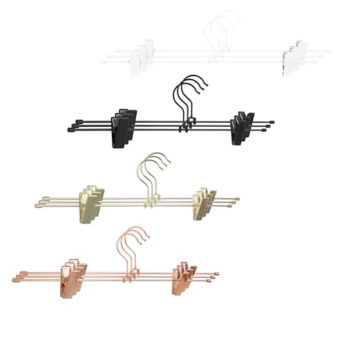 Gard Perchas para pantalones giratorias 360°, diseño de alta calidad, ganchos de metal, multifuncionales, ahorran espacio, perchas para colgar ropa y perchero (juego de 9 unidades, color blanco)