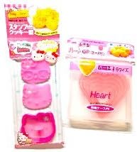 Plastic Cookie Heart Cutter 6 Piece And Hello Kitty Cutter 1 / stamp 3 Shapes Set