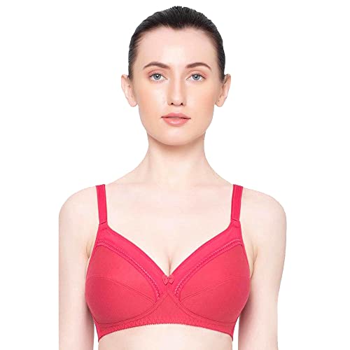 Image of Triumph Comfort Wireless Non Padded Everyday Women Cotton Bra Soft Breathable Cotton, Cut‑n‑Sew Cups 3 /4 Coverage, High Center Bridge Lace Trim & Bow Daily Comfort, Natural Shape Pack Of 1