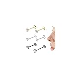 AccGin 6Pcs 20G 18G Threadless Push in Nose Stud Rings for Women Men Stainless Steel Nose Studs Nostril Piercing Jewelry CZ Nose Rings Studs 1.5MM 2MM 2.5MM 3MM Black Silver Gold