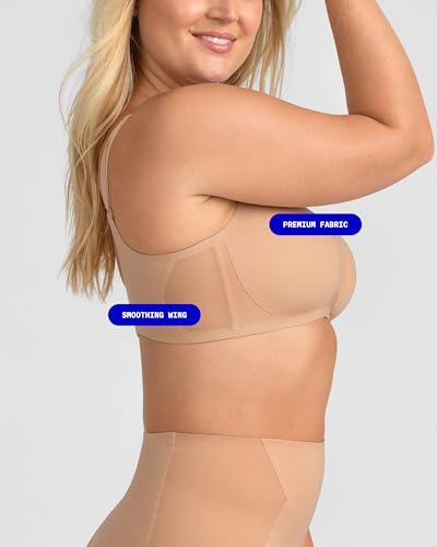 HONEYLOVE Bras for Women - LiftWear Crossover Bra No Underwire - Sand - S++2