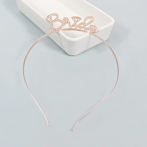 Bride to Be Headband, Hen Party Bride Headband, Bride to Be Tiara for Bachelorette Party Bridal Shower, Rose Gold - Image 4