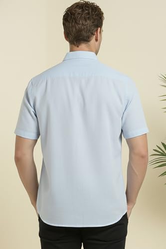 Image of Allen Solly Men's Linen Casual Shirt | Solid | Half Sleeve | Breathable Premium Linen | Summer & Vacation Wear