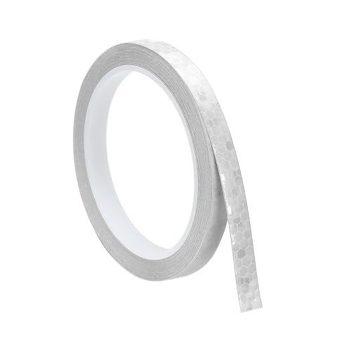 MECCANIXITY Reflective Tape, 0.4 Inch x 26 ft Self-Adhesive Trailer Reflector Tape Waterproof Warning Safety Sticker High Visibility Night Reflectors, White