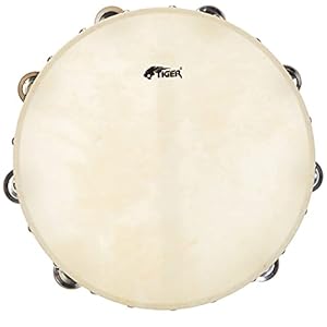 TIGER TAM91-12 tambourijn met natuurbont, 12 inch