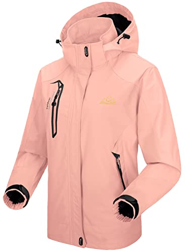 Donhobo Women's Waterproof Ski Jacket, Pink M