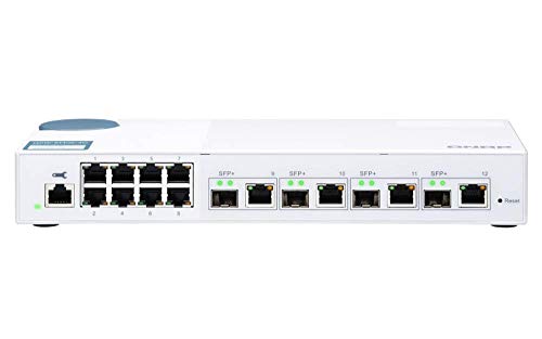 QNAP QSW-M408-4C QSW-M408-4C, 8 port 1Gbps, 4 port 10G SFP+/ NBASE-T Combo, web management switch