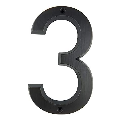 HASWARE House Number Sign 6 Inch (15 cm) Vintage Style Aged Bronze Finish Door Numbers Signage Plaque Street Home Address Numerals,Zinc Alloy[Number 3] Cover