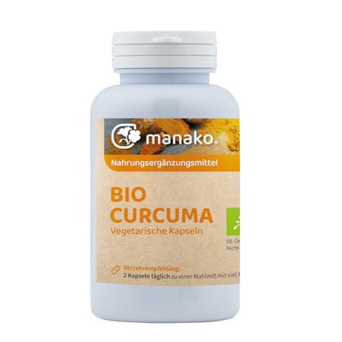 manako BIO Curcuma vegetarische Kapseln, 120 Stück, Dose a 84 g manako BIO Curcuma vegetarische Kapseln, 120 Stück, Dose a 84 g