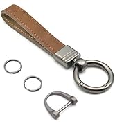 Amazon.com: INFIPAR Car Fob Key Chain Genuine Leather Keychains