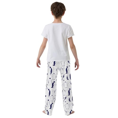 ZZXXB Penguins Pattern Boys Long Pants Soft Trousers Elastic Waist Kids Lounge Bottoms with Pockets S-XL3