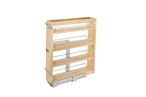Rev-A-Shelf 449-BCSC-5C Pull Out Base Cabinet Organizer Shelves with Soft Close (6-1/4 Inch)