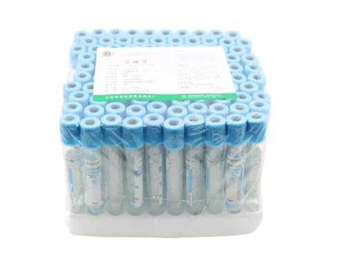 Tubo de plástico de citrato de sodio de coagulación, 100 Uds., vacío estéril de presión negativa, tapa azul, tubo anticoagulante PRP(2ml PET)