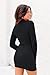 VICHYIE Women Dress Mock Neck Bodycon Ribbed Long Sleeve Fall Mini Black S
