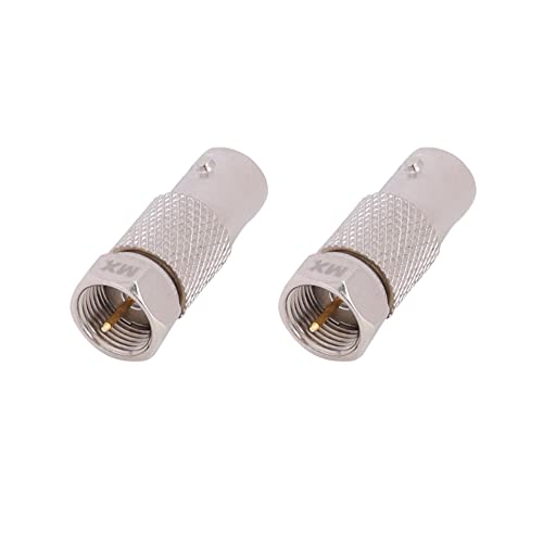 Image of MX Male F Type Connector to BNC Female Connector for TV Cable Tight Corners Wall Plate Mounted Flat Panel TV Mounting Setup Box (PACK OF 2)