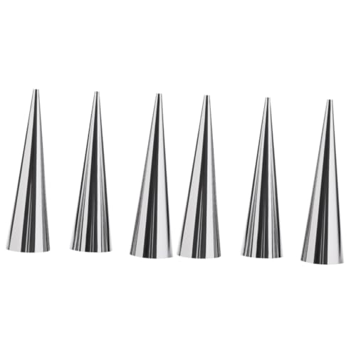 Zerodeko 6pcs Stainless Steel Croissants Mold Large Non-stick Spiral Baking Tool for Horn Cakes Decoration and Baking Boys and Girls