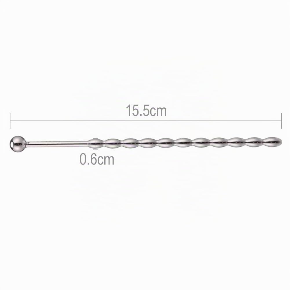 Roluck Plug uretrale in acciaio inox, perle per prostata, stimolare il pene dilatatore per uomini, masturbazione per principianti e professionisti (155 mm)